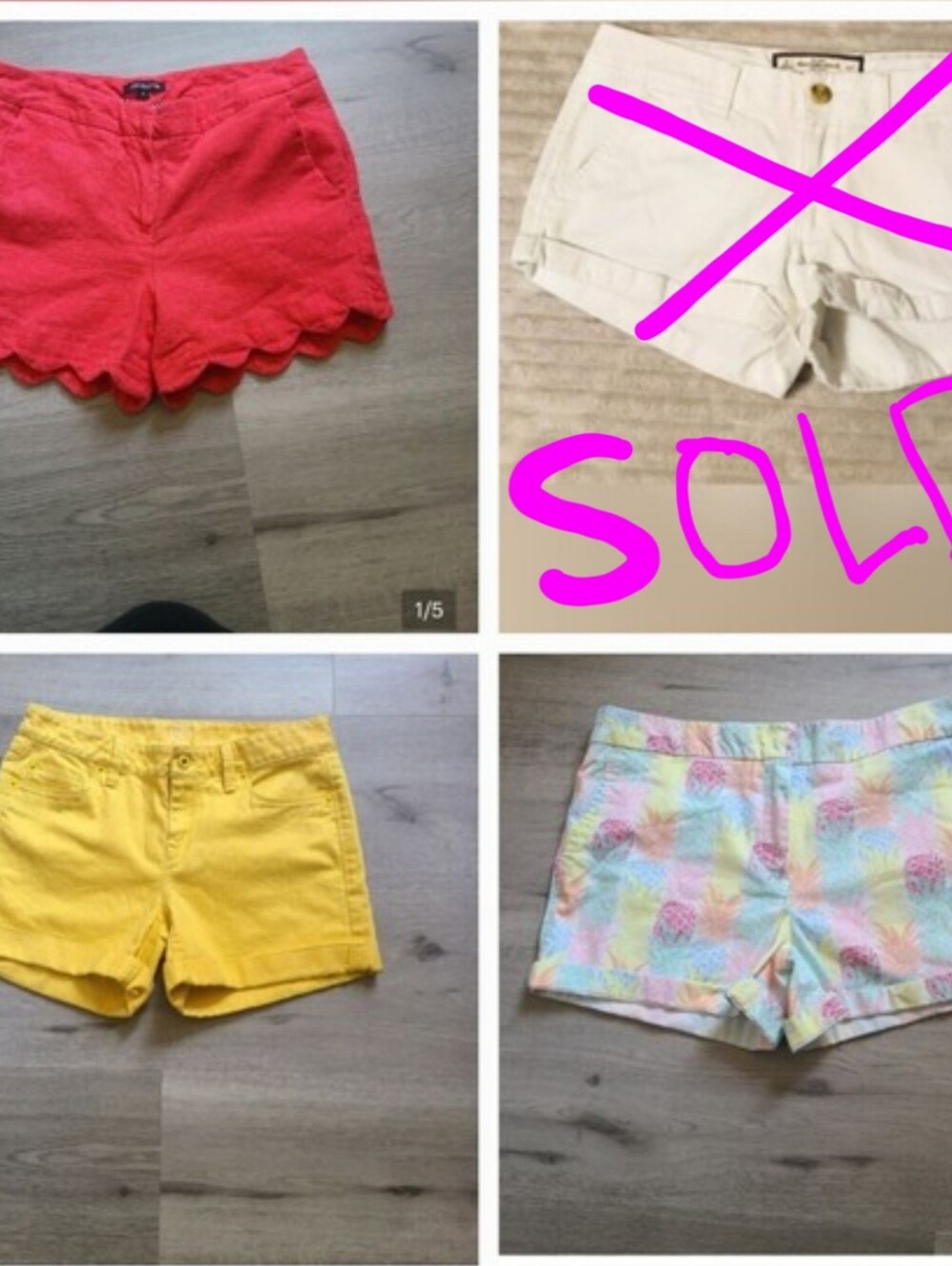 3 × Women's Sz 4 Shorts ,Loft,Cynthia Rowley,Alice Collection